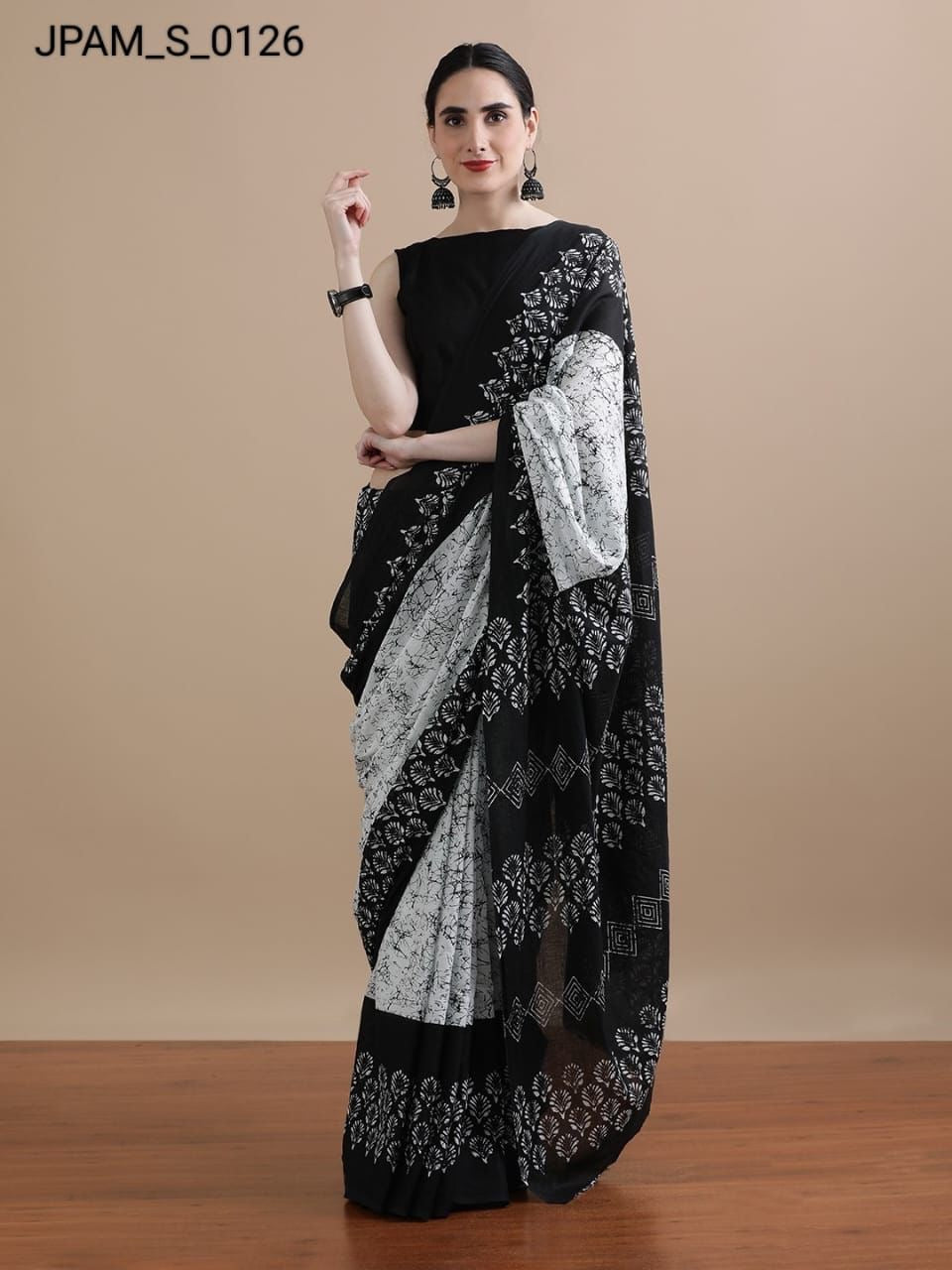 Pure Cotton Mul Mul Printed Saree with Blouse | Soft Handblock Style Saree | House of The Handblock