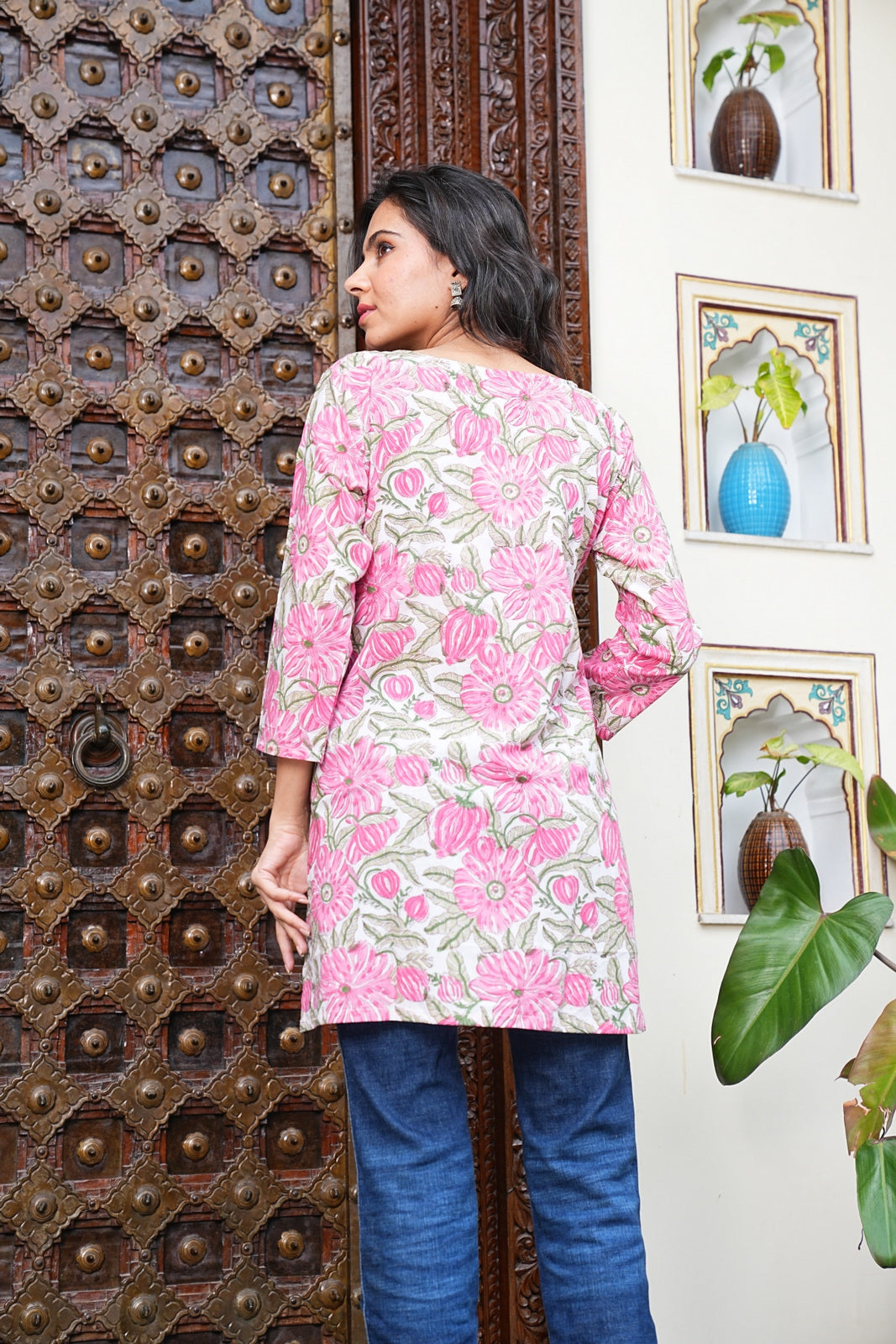 Women's Short Handblock Kurti – Pure Cotton | Jaipur Print
