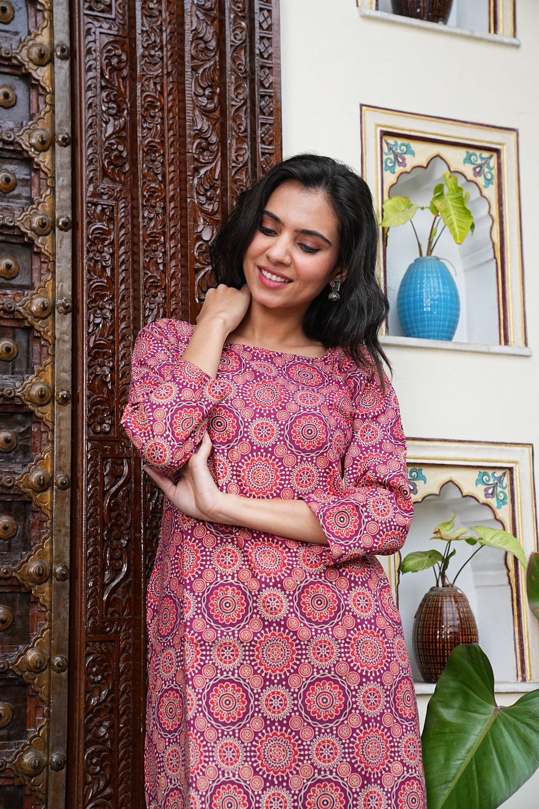 Women's Short Handblock Kurti – Pure Cotton | Jaipur Print