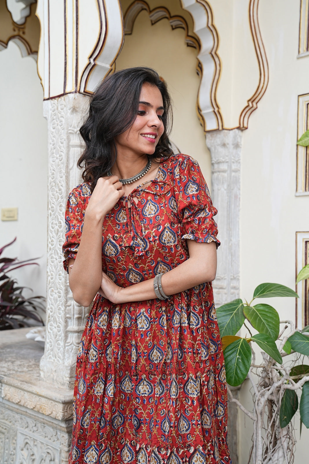 Women's Handblock Bagru Cotton Dress – Stylish & Breathable