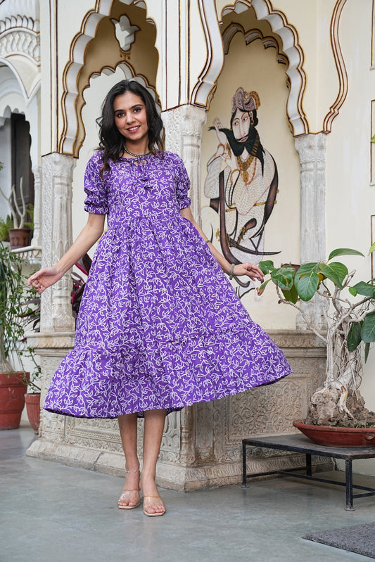Women's Handblock Bagru Cotton Dress – Stylish & Breathable