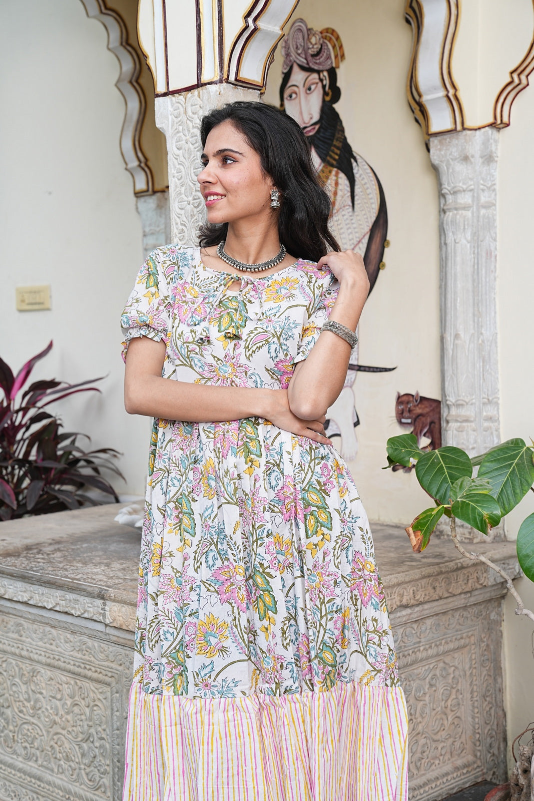 Women's Handblock Bagru Cotton Dress – Stylish & Breathable