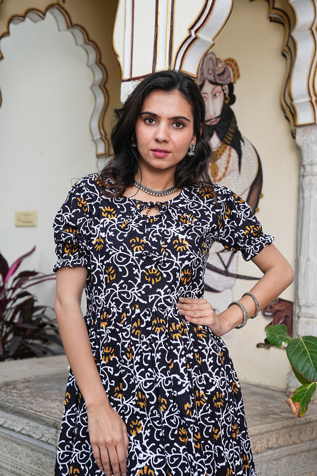 Women's Handblock Bagru Cotton Dress – Stylish & Breathable