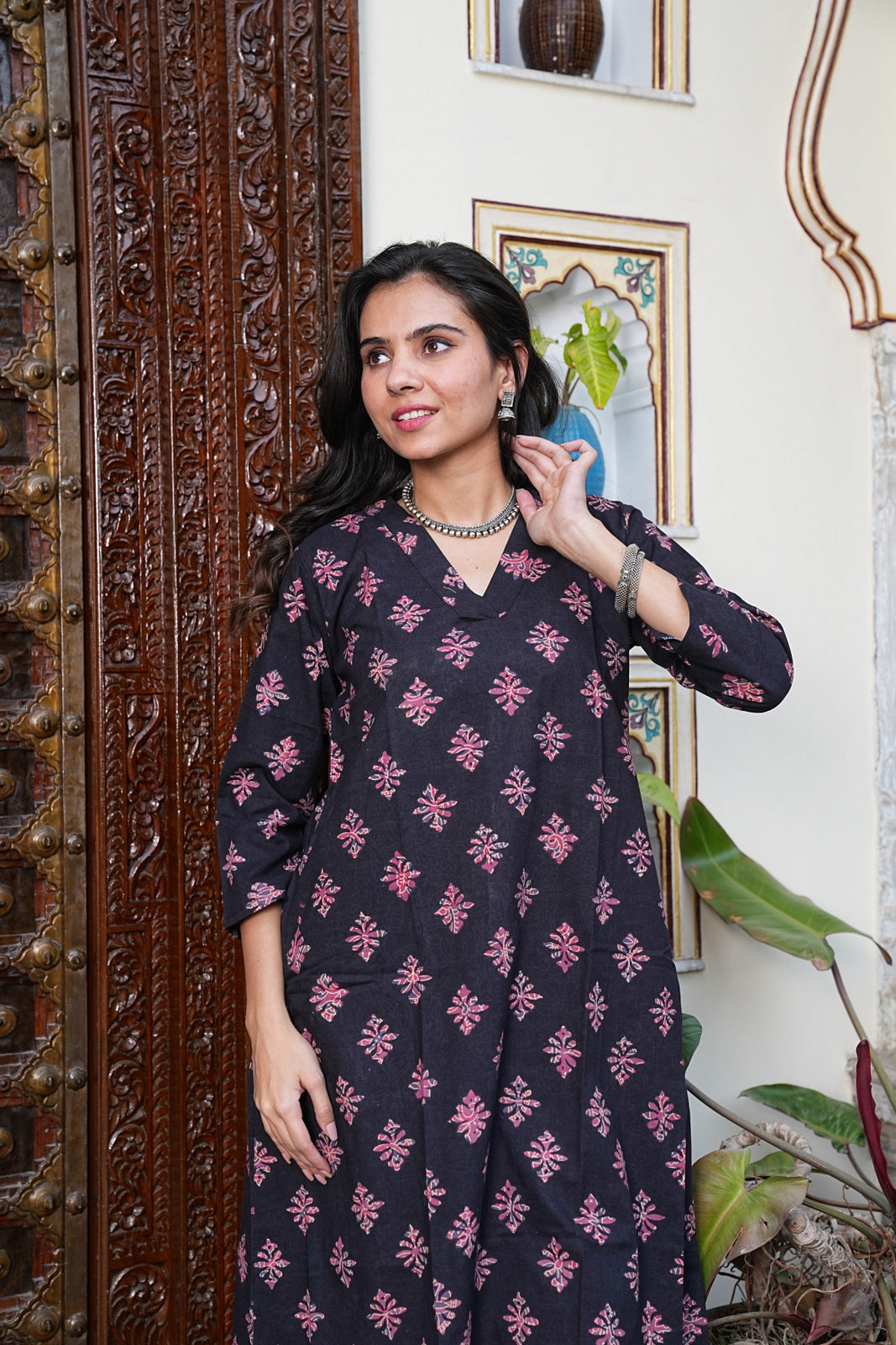Handblock Printed Cotton Plazo Set – Earthy Elegance by House of the Handblock