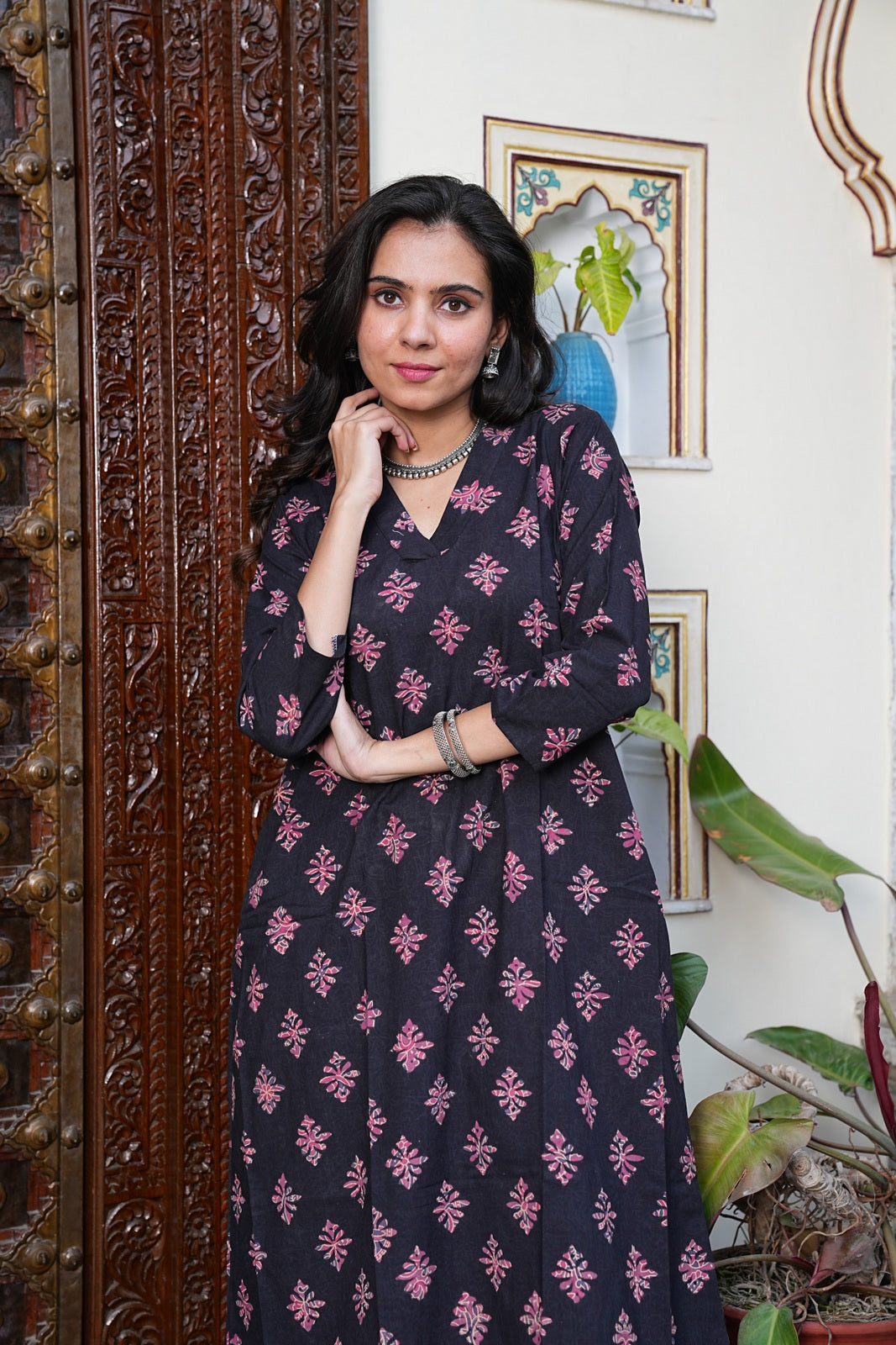 Handblock Printed Cotton Plazo Set – Earthy Elegance by House of the Handblock