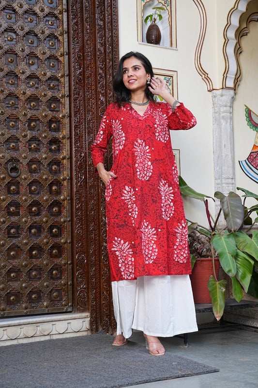 Handblock Printed Cotton Plazo Set – Earthy Elegance by House of the Handblock