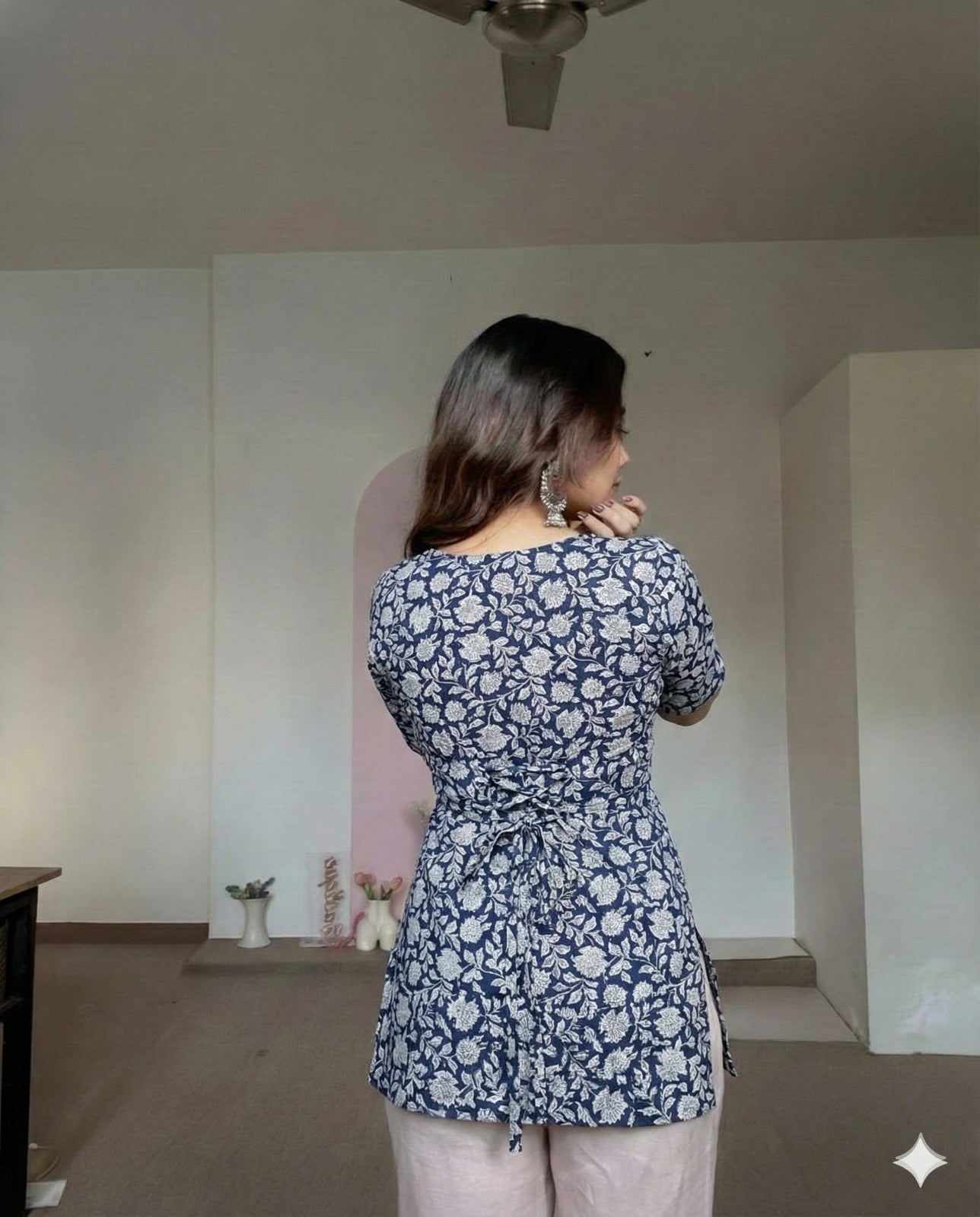 Trending Laila Corset in Pure Handblock Cotton | Adjustable Back Lace & Neck Tie | Sizes XS to 7XL | Handmade by House of the Handblock Jaipur