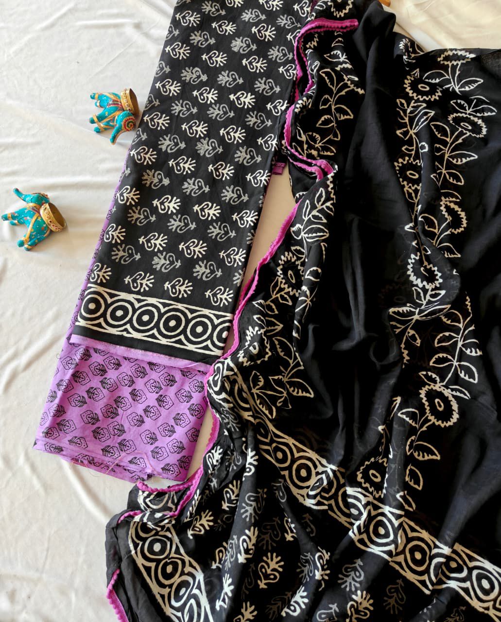 Handblock Printed Unstitched Cotton Suit Set – House of the Handblock