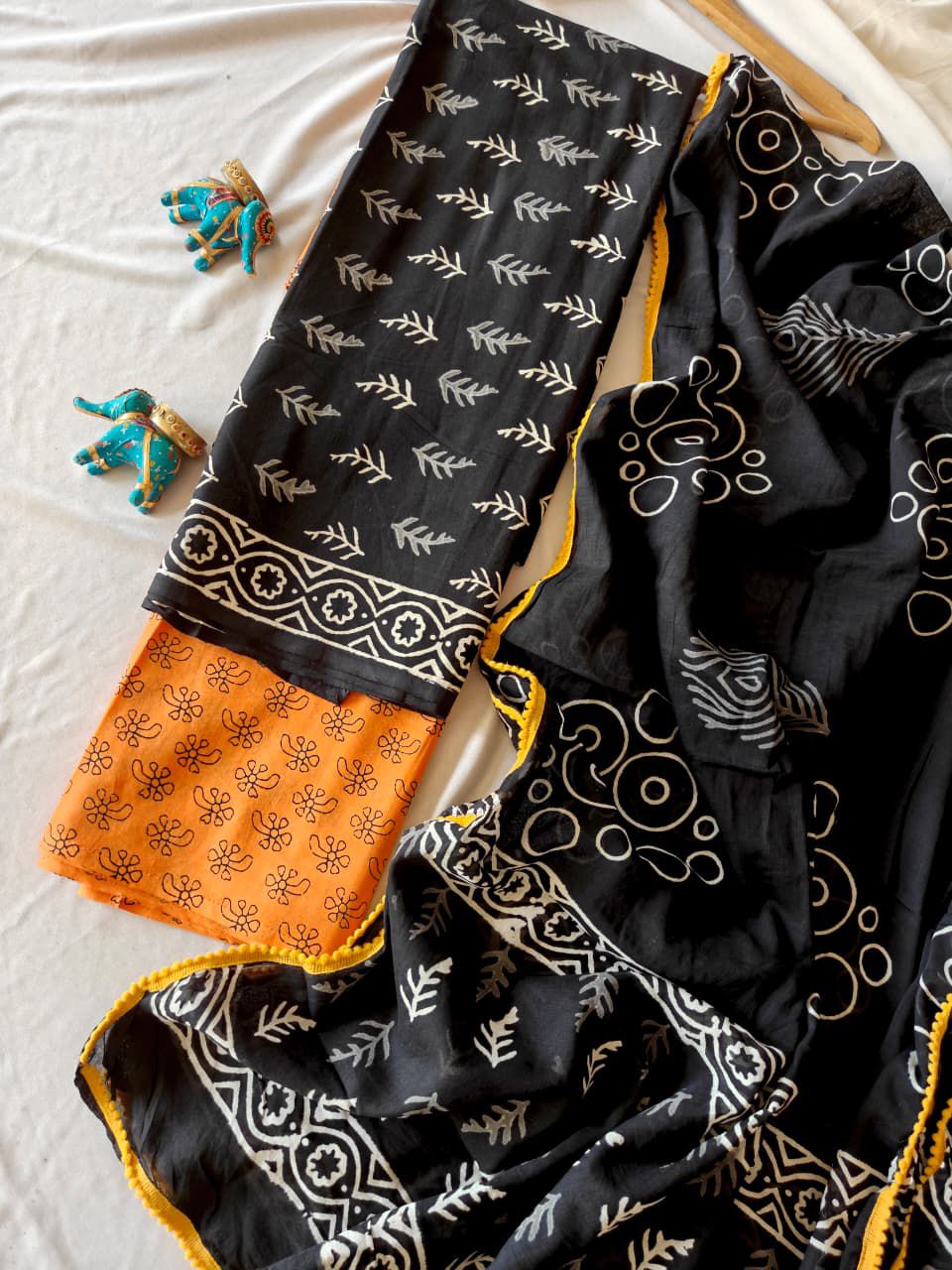 Handblock Printed Unstitched Cotton Suit Set – House of the Handblock
