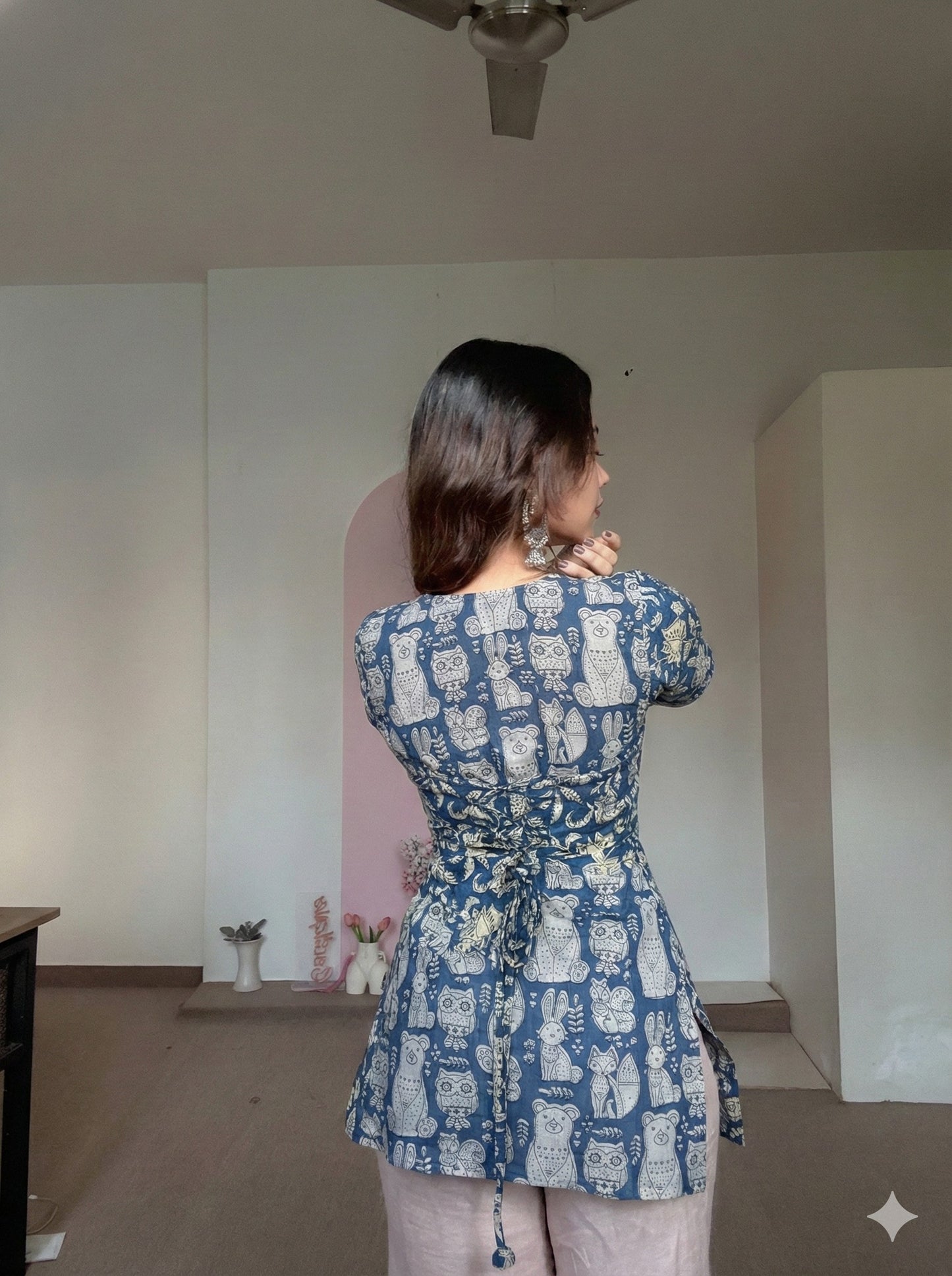 Trending Laila Corset in Pure Handblock Cotton | Adjustable Back Lace & Neck Tie | Sizes XS to 7XL | Handmade by House of the Handblock Jaipur