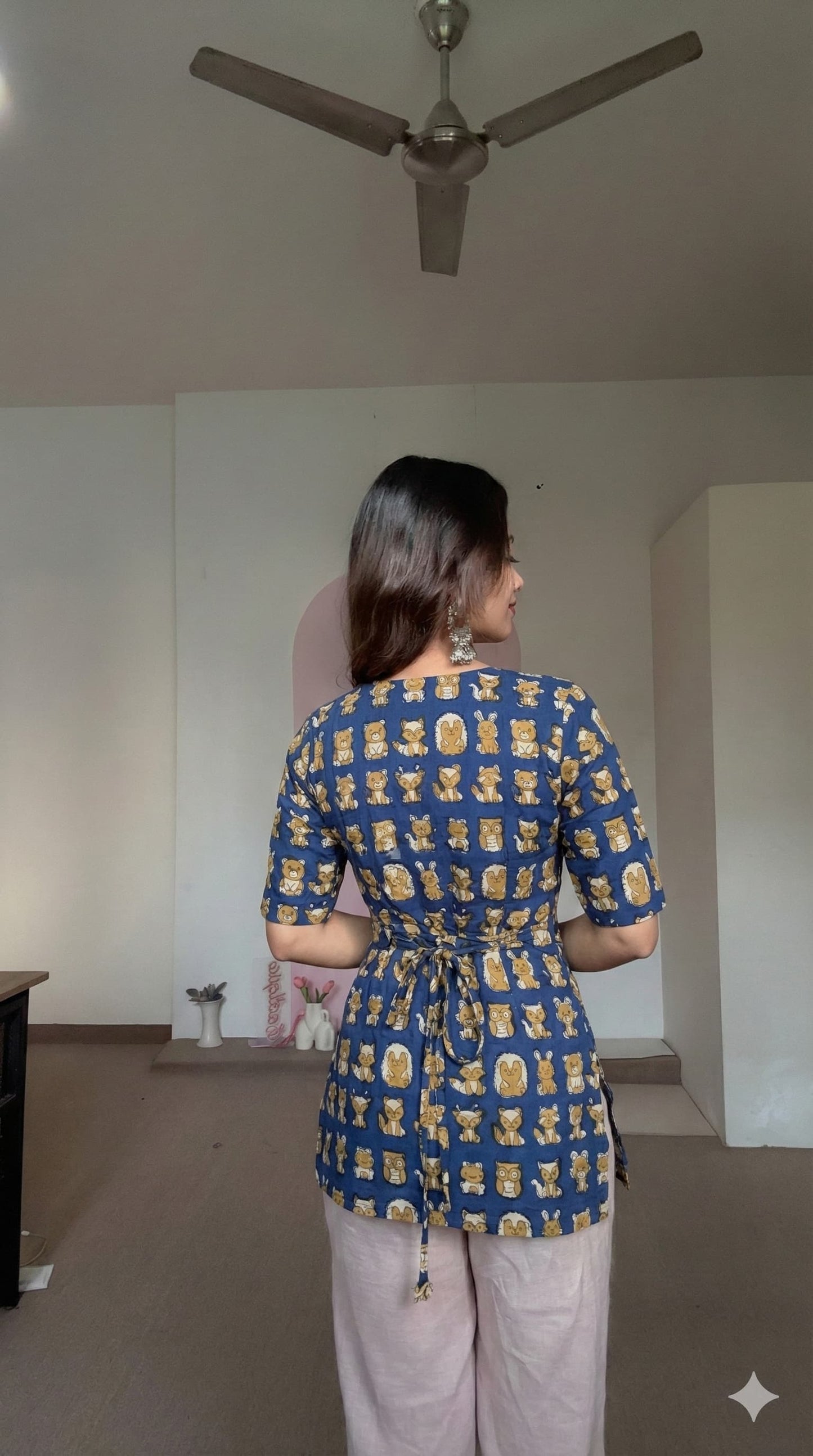 Trending Laila Corset in Pure Handblock Cotton | Adjustable Back Lace & Neck Tie | Sizes XS to 7XL | Handmade by House of the Handblock Jaipur