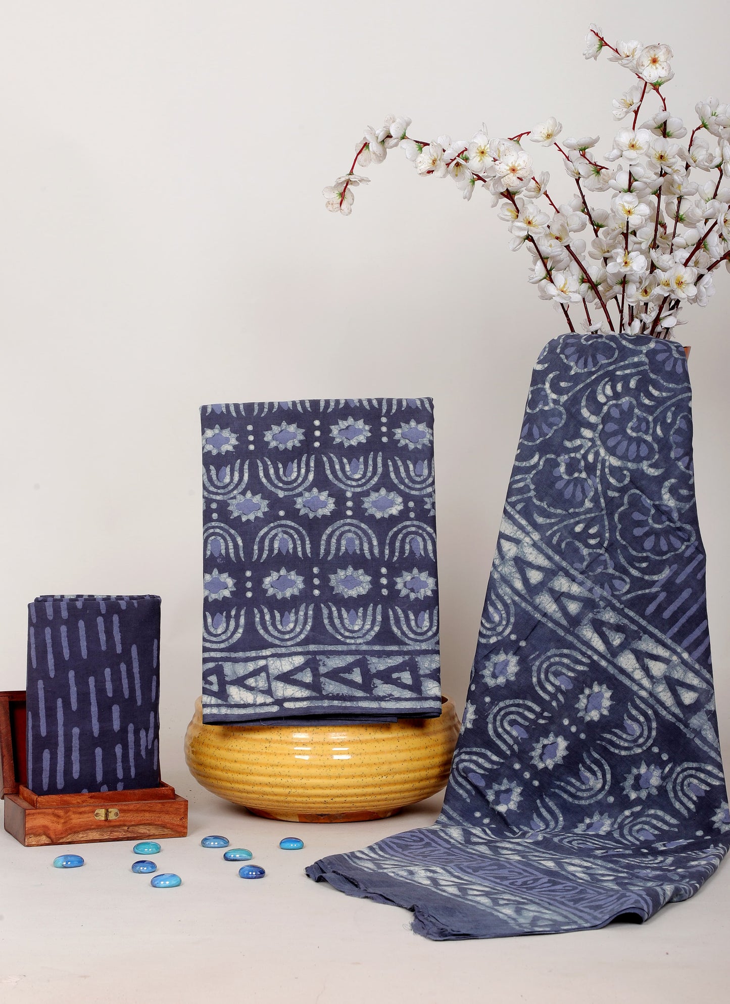 Handblock Printed Unstitched Cotton Suit Set – House of the Handblock