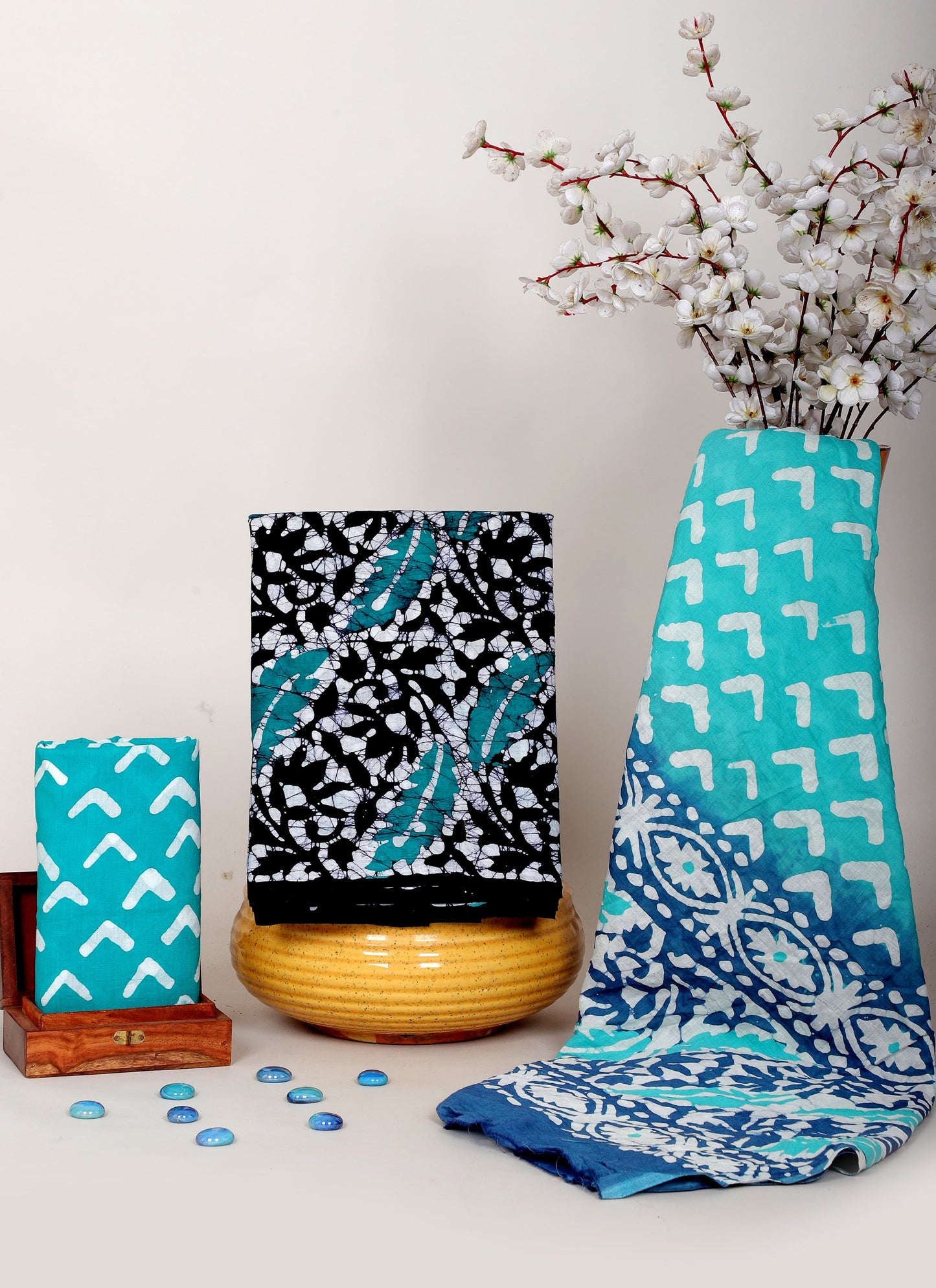 Handblock Printed Unstitched Cotton Suit Set – House of the Handblock