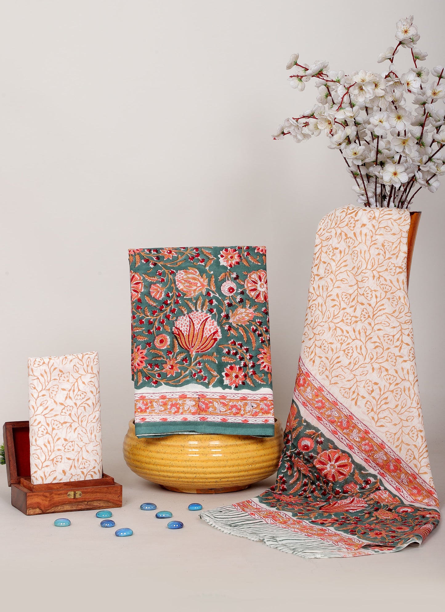 Handblock Printed Unstitched Cotton Suit Set – House of the Handblock