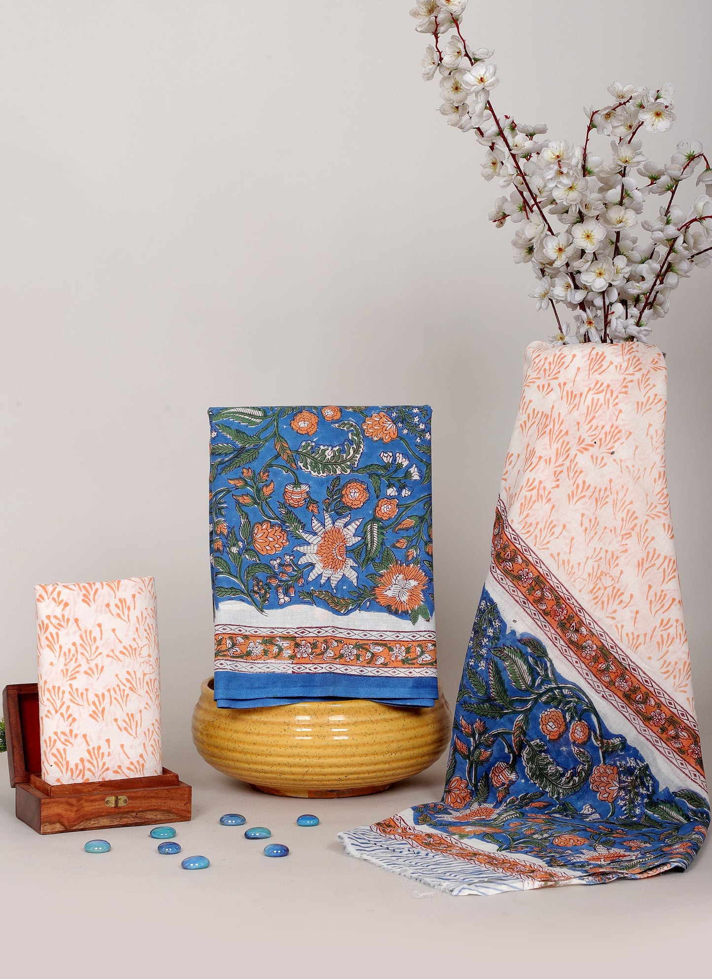 Handblock Printed Unstitched Cotton Suit Set – House of the Handblock