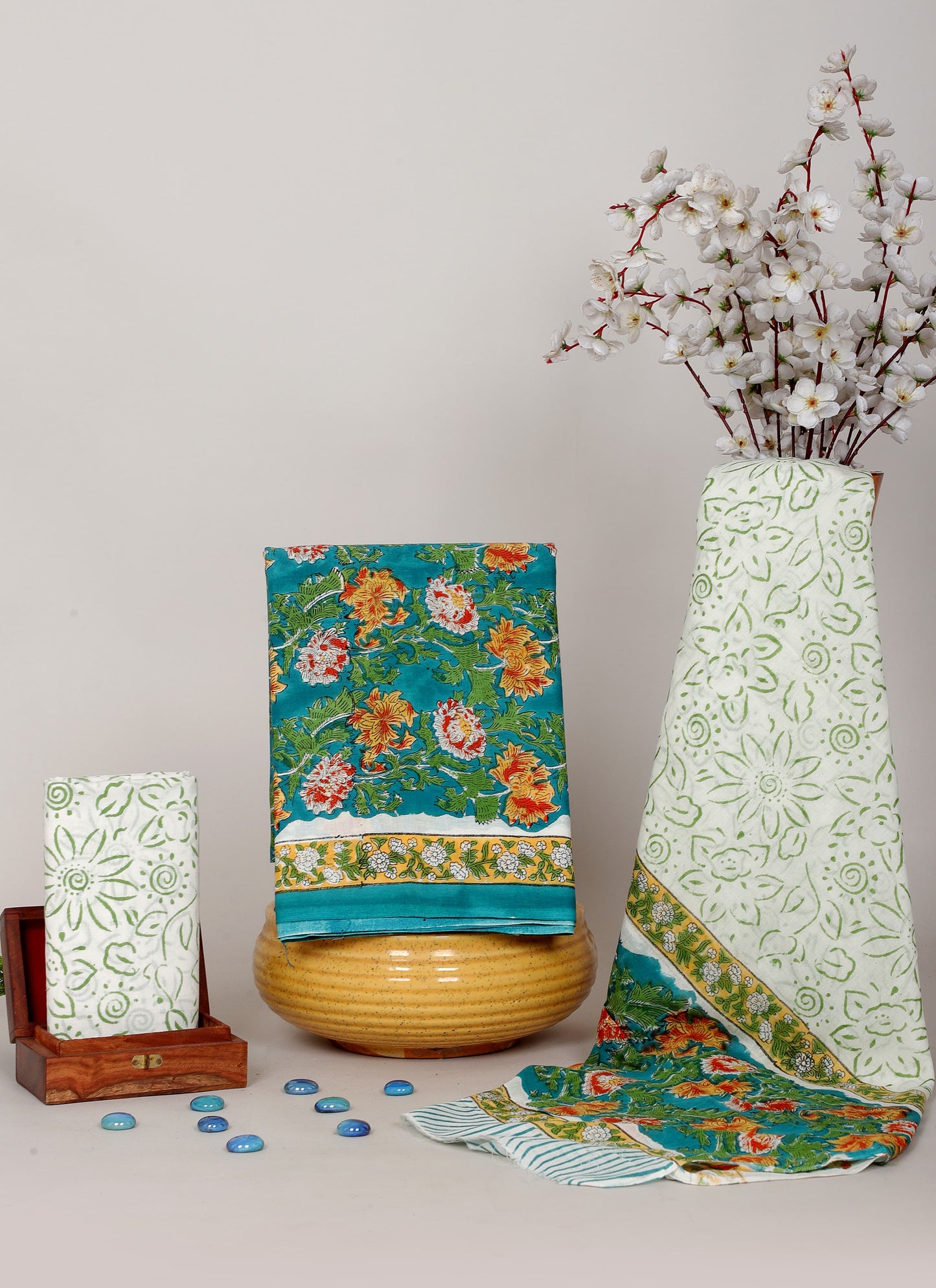 Handblock Printed Unstitched Cotton Suit Set – House of the Handblock