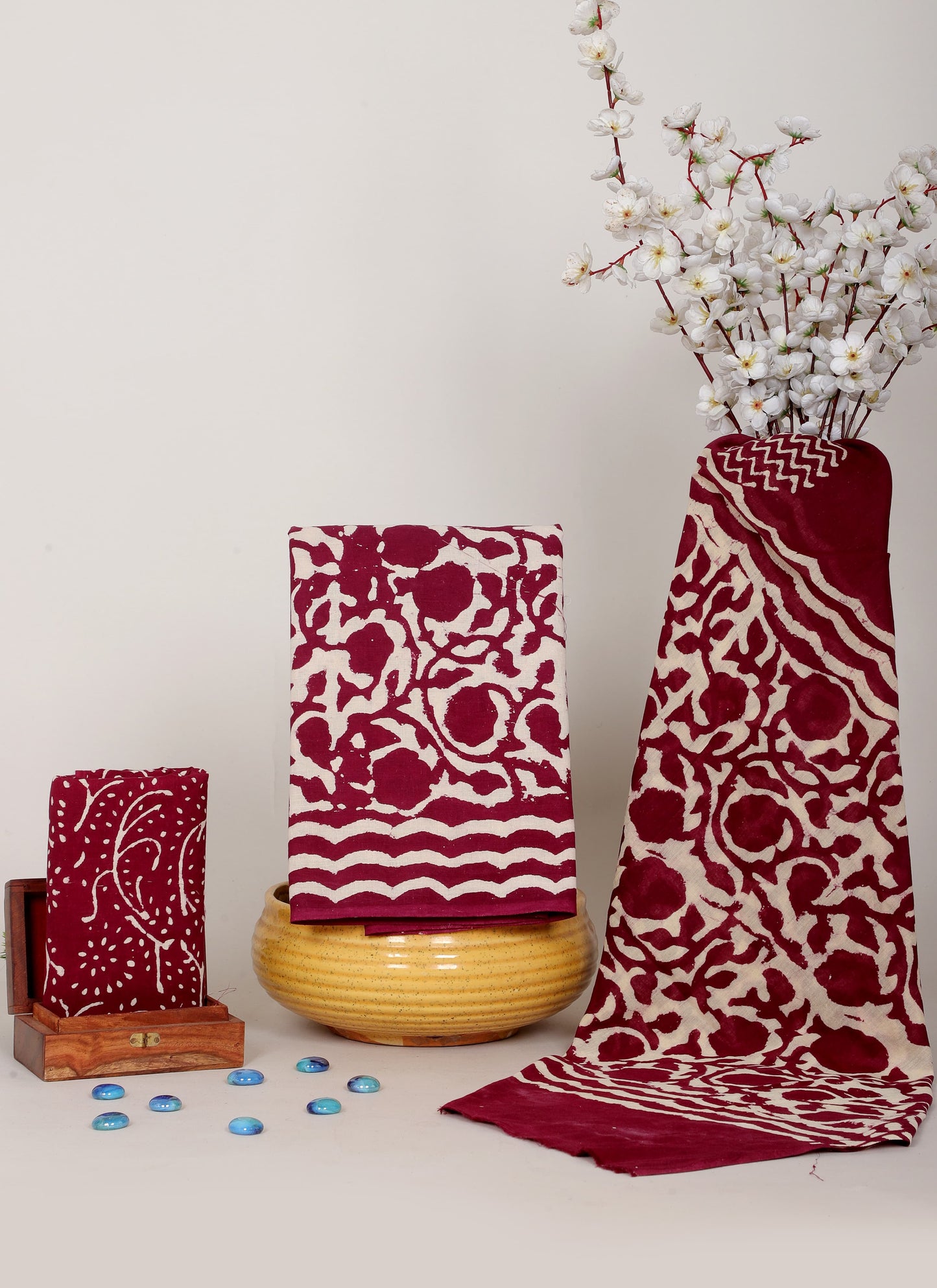 Handblock Printed Unstitched Cotton Suit Set – House of the Handblock