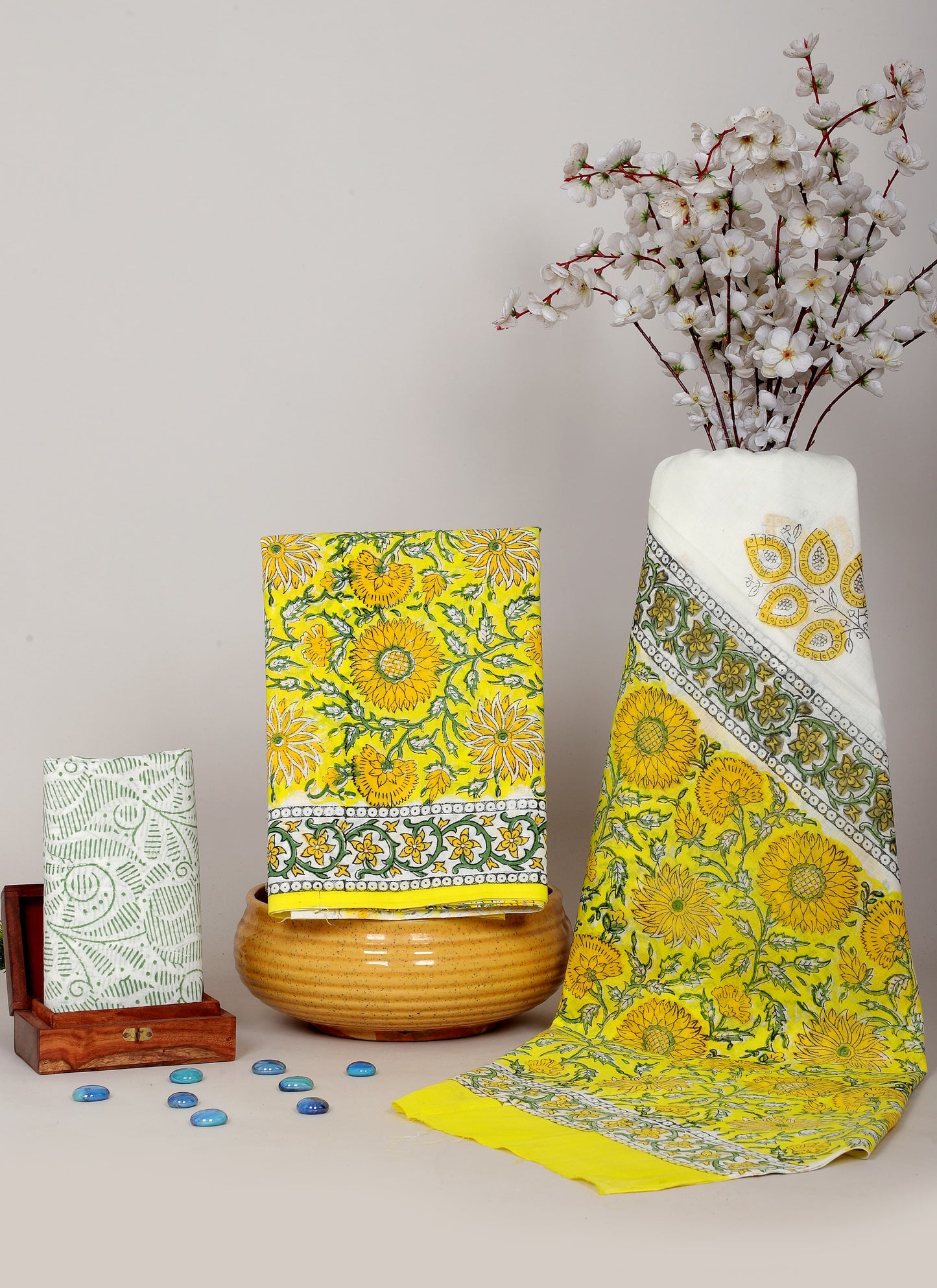 Handblock Printed Unstitched Cotton Suit Set – House of the Handblock