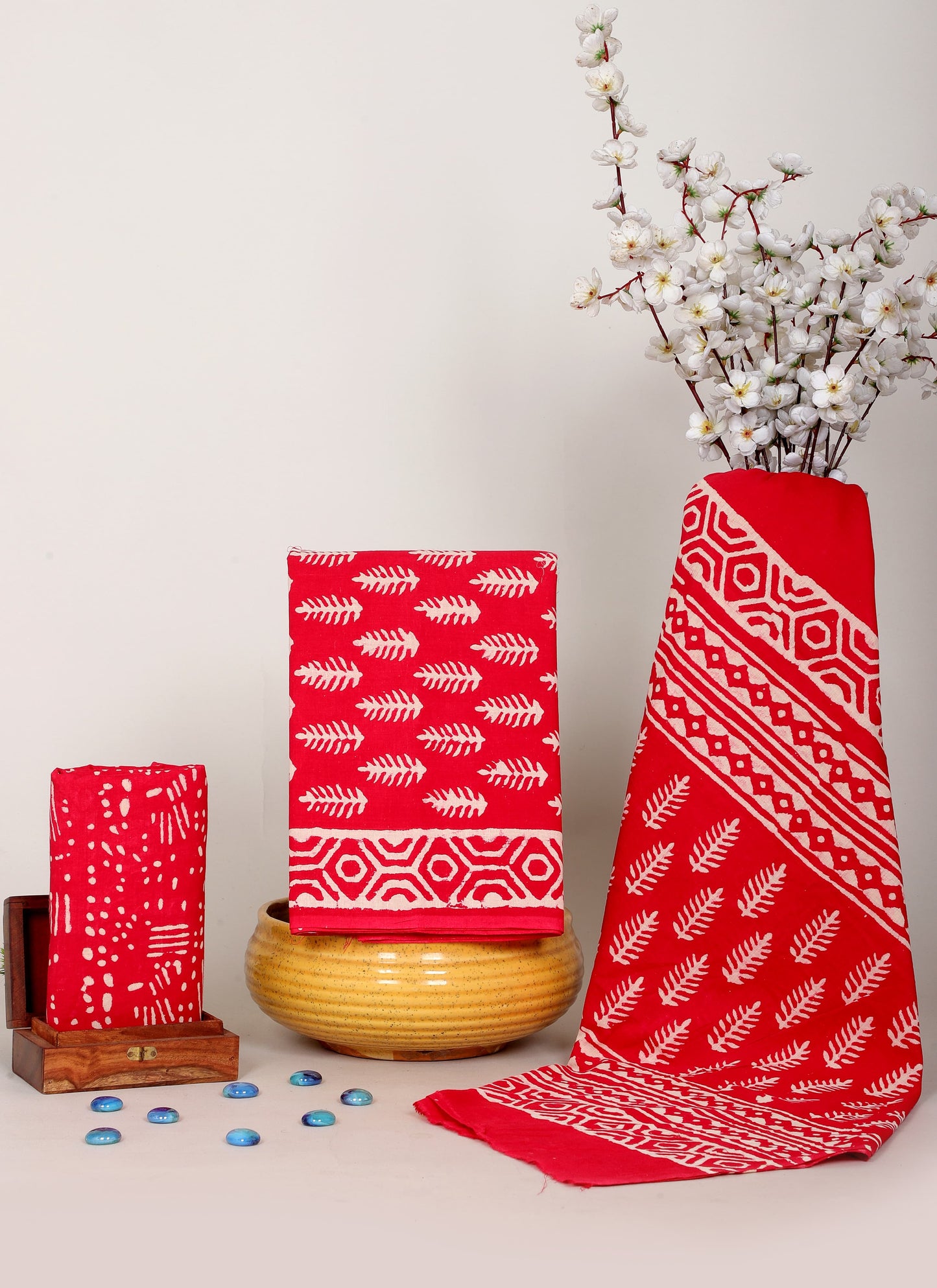 Handblock Printed Unstitched Cotton Suit Set – House of the Handblock