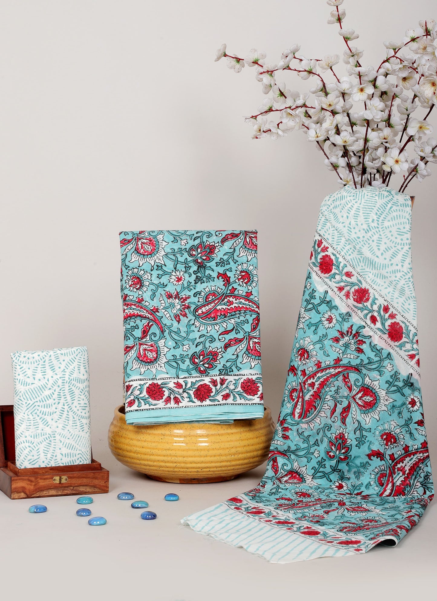 Handblock Printed Unstitched Cotton Suit Set – House of the Handblock