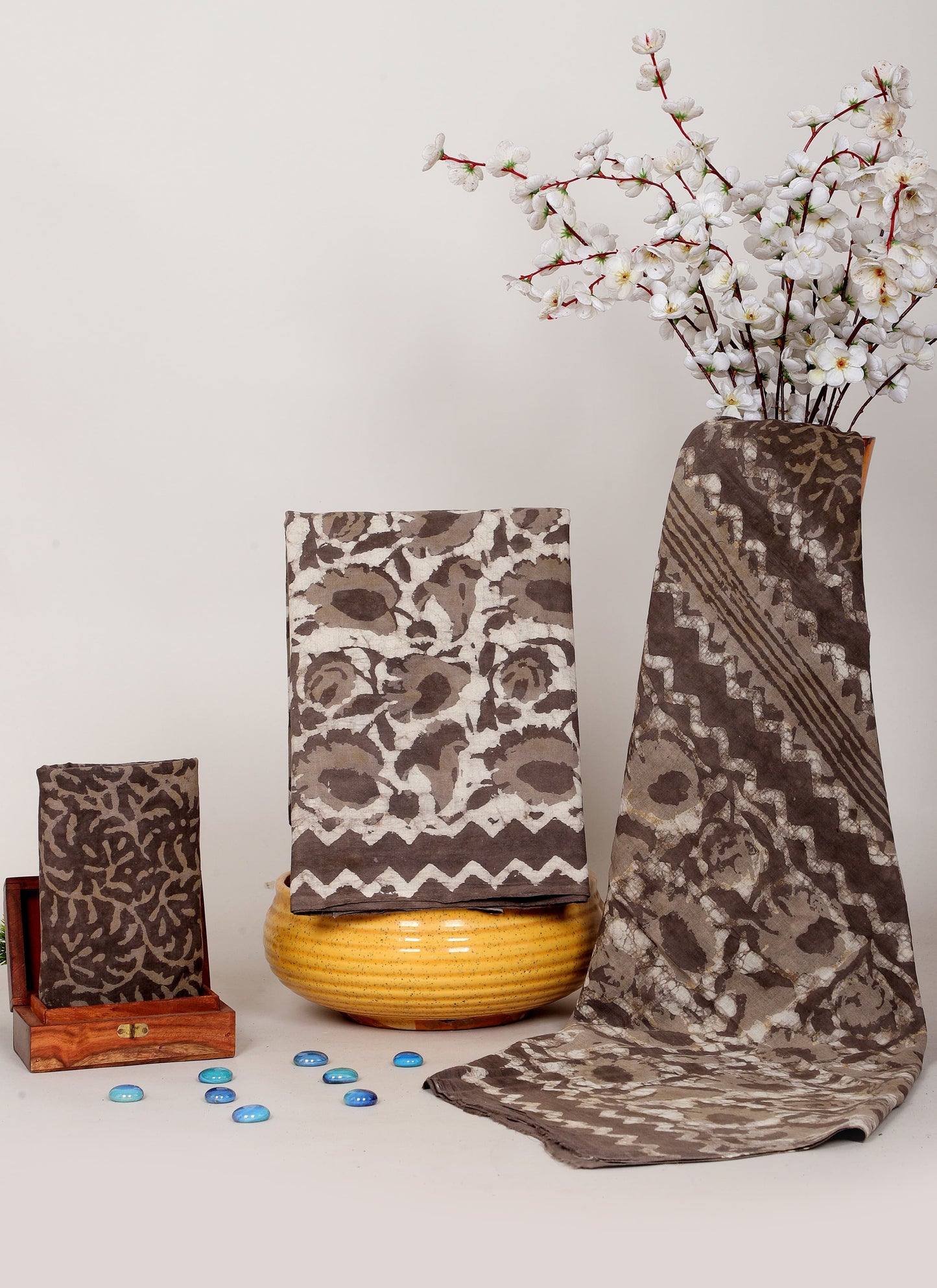 Handblock Printed Unstitched Cotton Suit Set – House of the Handblock