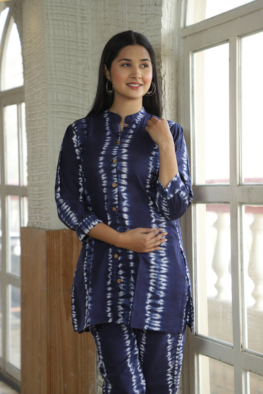 Smart Fit Handblock Printed Co-ord Set – Collar Edition