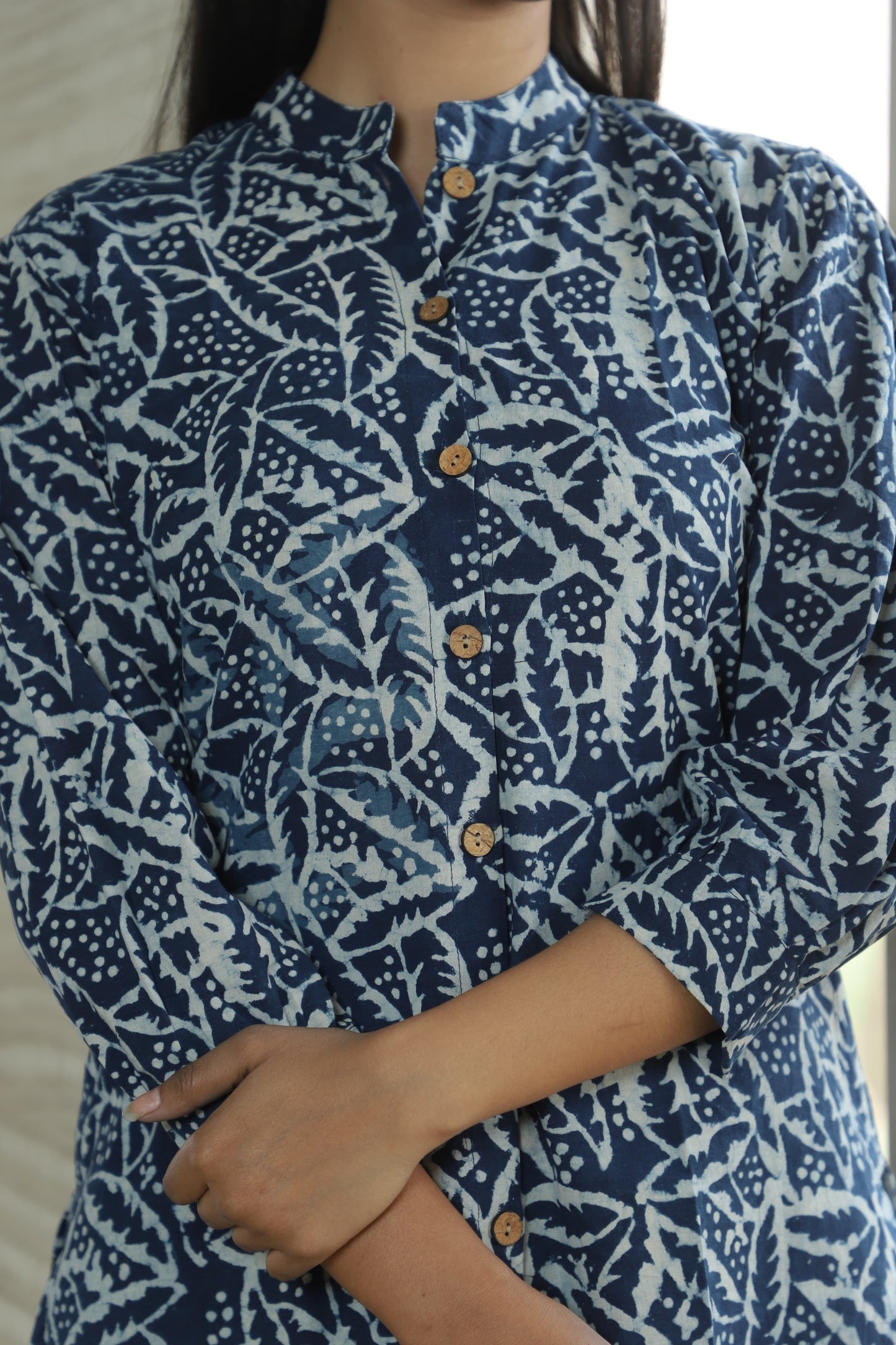 Smart Fit Handblock Printed Co-ord Set – Collar Edition