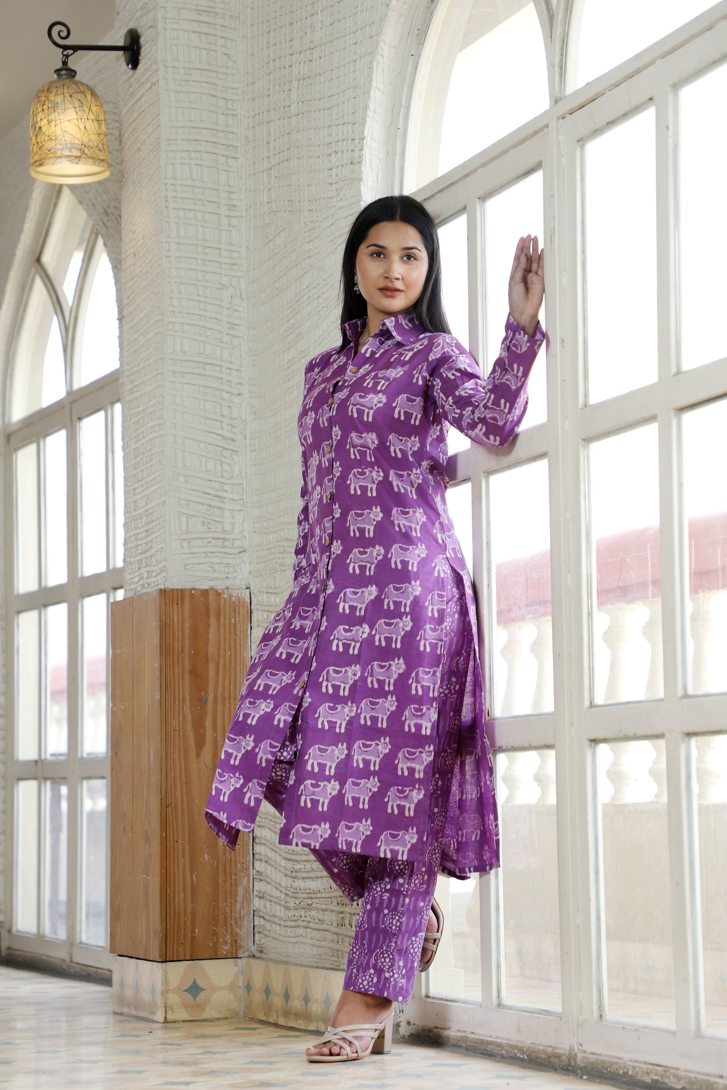 Handblock Printed Co-Ord Set with Collar – Chic & Comfortable
