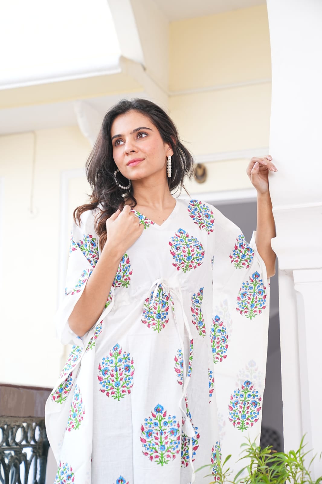 Handblock Printed Pure Cotton Kaftan – Free Size Comfort Wear | Natural Dyes | House of the Handblock