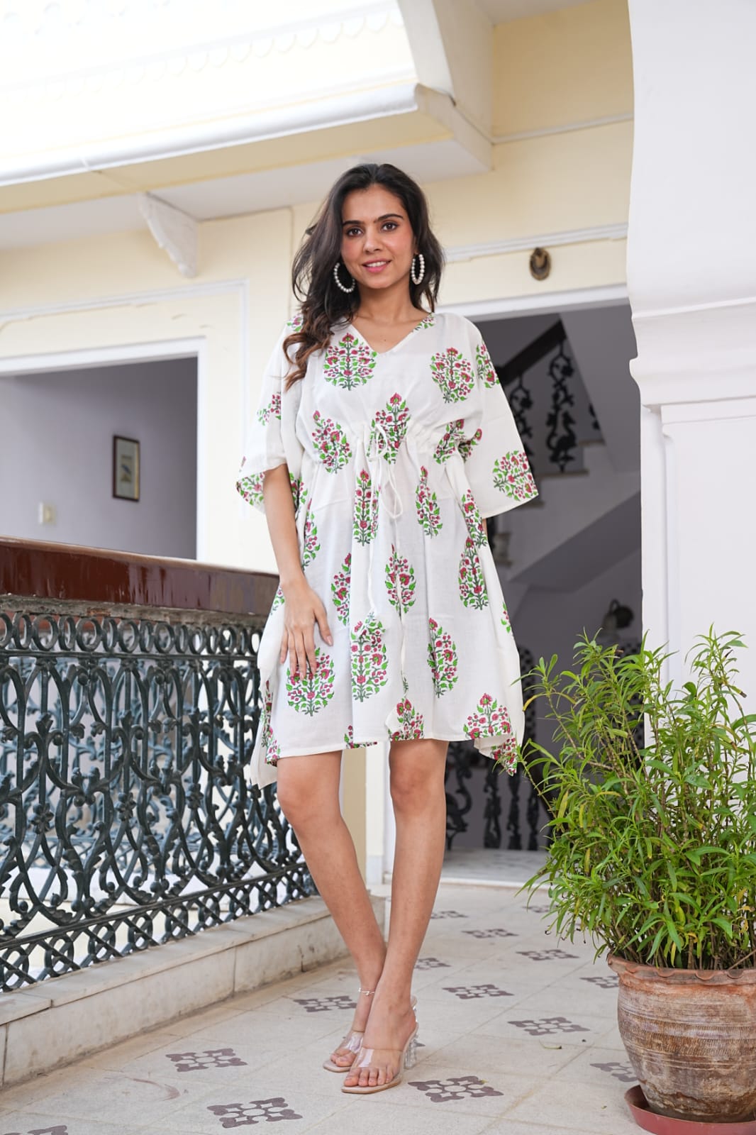 Handblock Printed Pure Cotton Kaftan – Free Size Comfort Wear | Natural Dyes | House of the Handblock