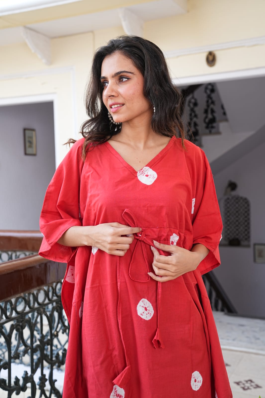 Handblock Printed Pure Cotton Kaftan – Free Size Comfort Wear | Natural Dyes | House of the Handblock