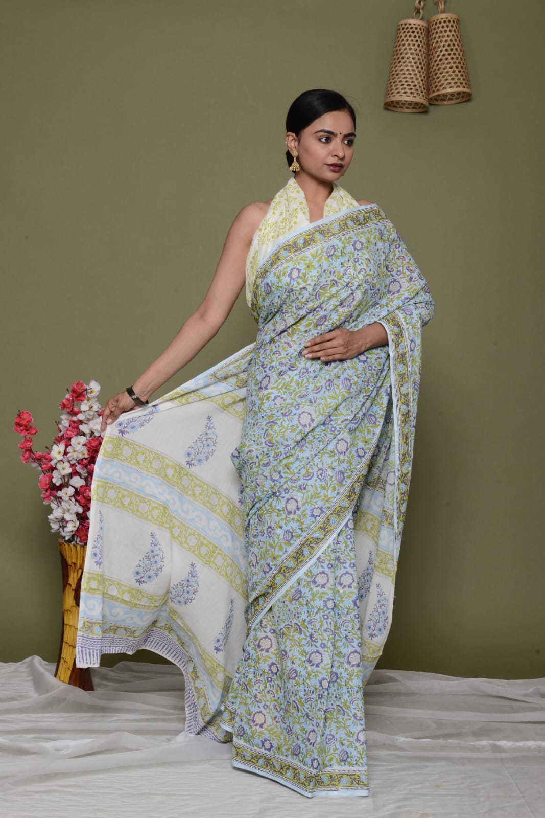Lightweight Cotton Mulmul Saree – Shiv Handcrafted Elegance by House of the HandblocK