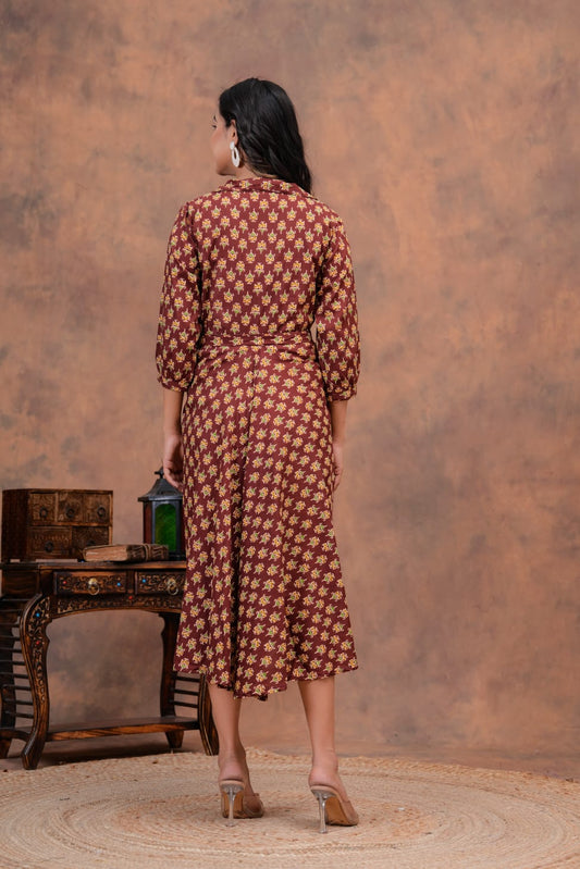 Pure Cotton Jaipuri Umbrella Dress – Printed Onepiece Kurti for Women