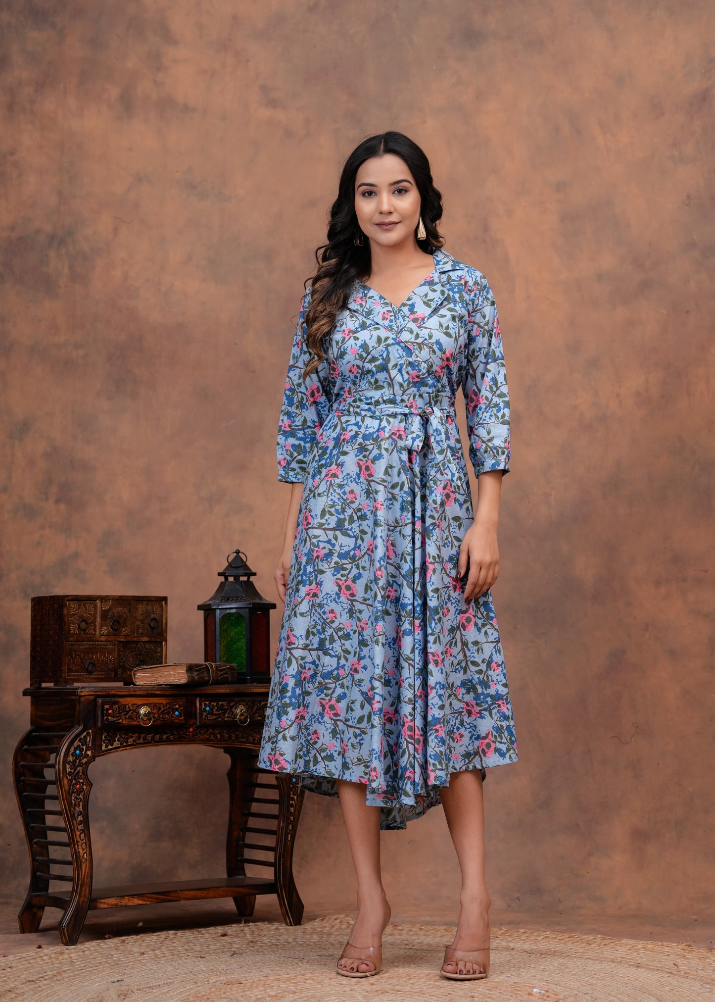 Pure Cotton Jaipuri Umbrella Dress – Printed Onepiece Kurti for Women