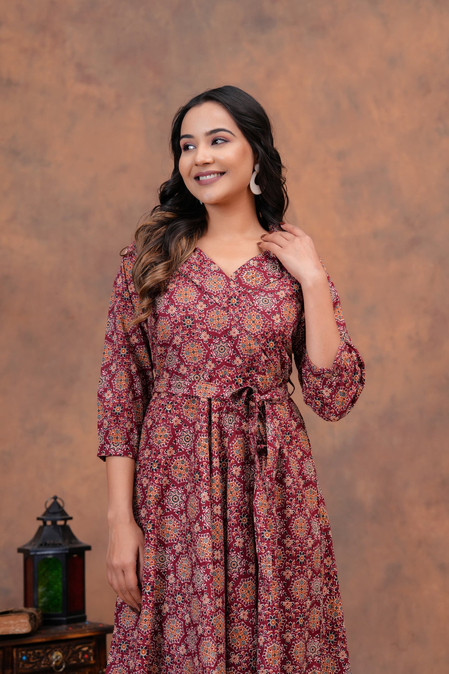 Pure Cotton Jaipuri Umbrella Dress – Printed Onepiece Kurti for Women