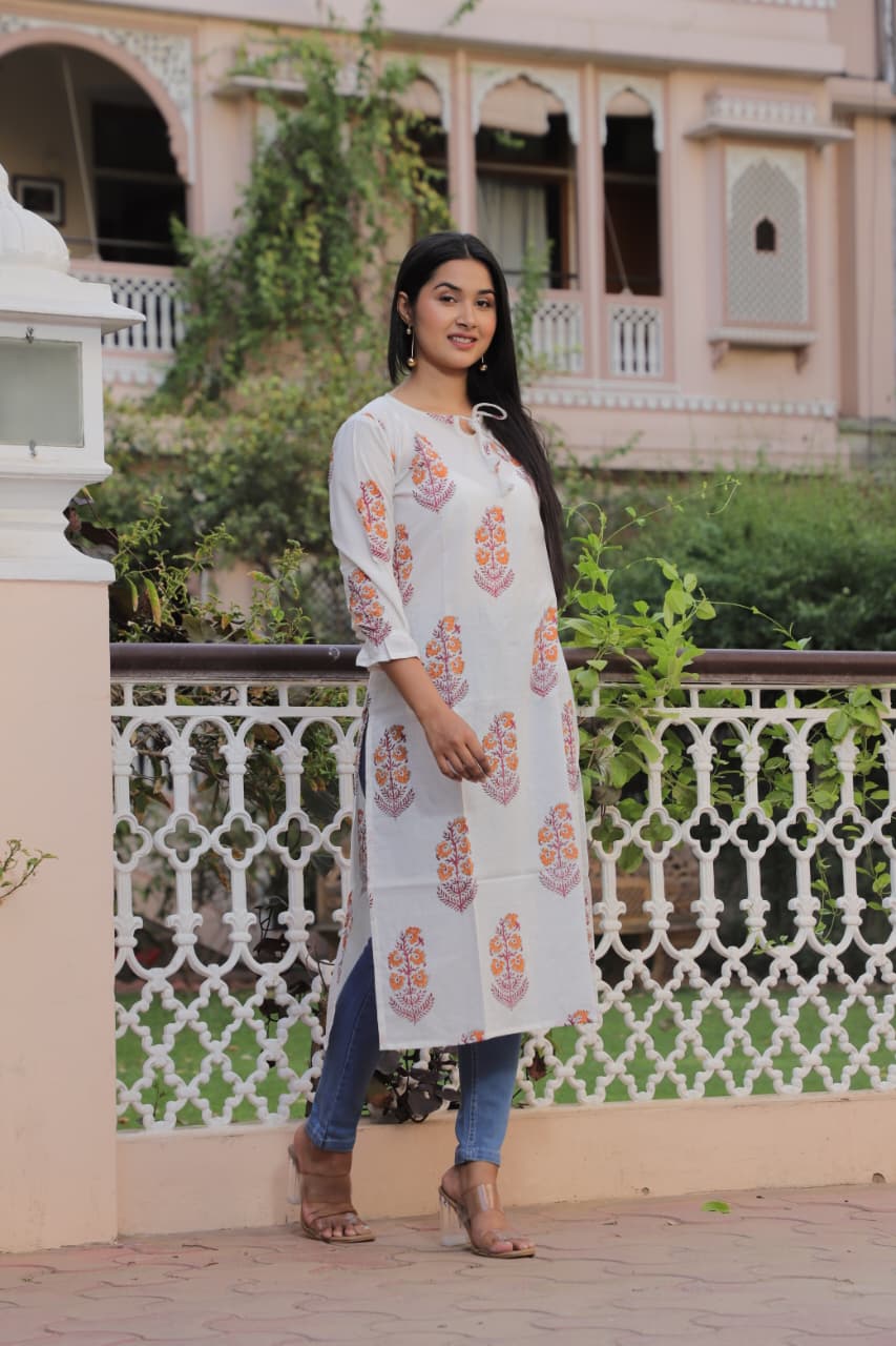 Summer Office Collection of Handblock Cotton Kurtis-House of the Handblock Jaipur