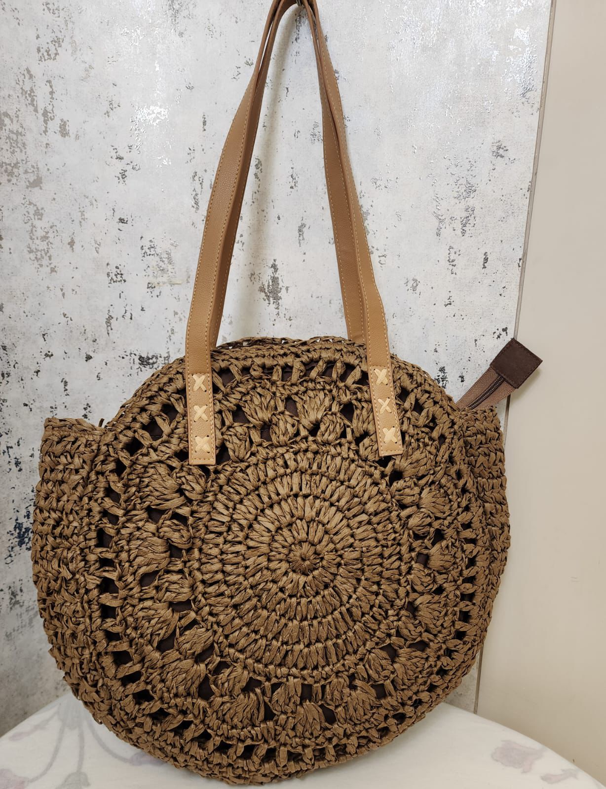 The Round Shape Beach Tote | Lightweight & Foldable Big Size Bag | Durable Fabric – House of the Handblock