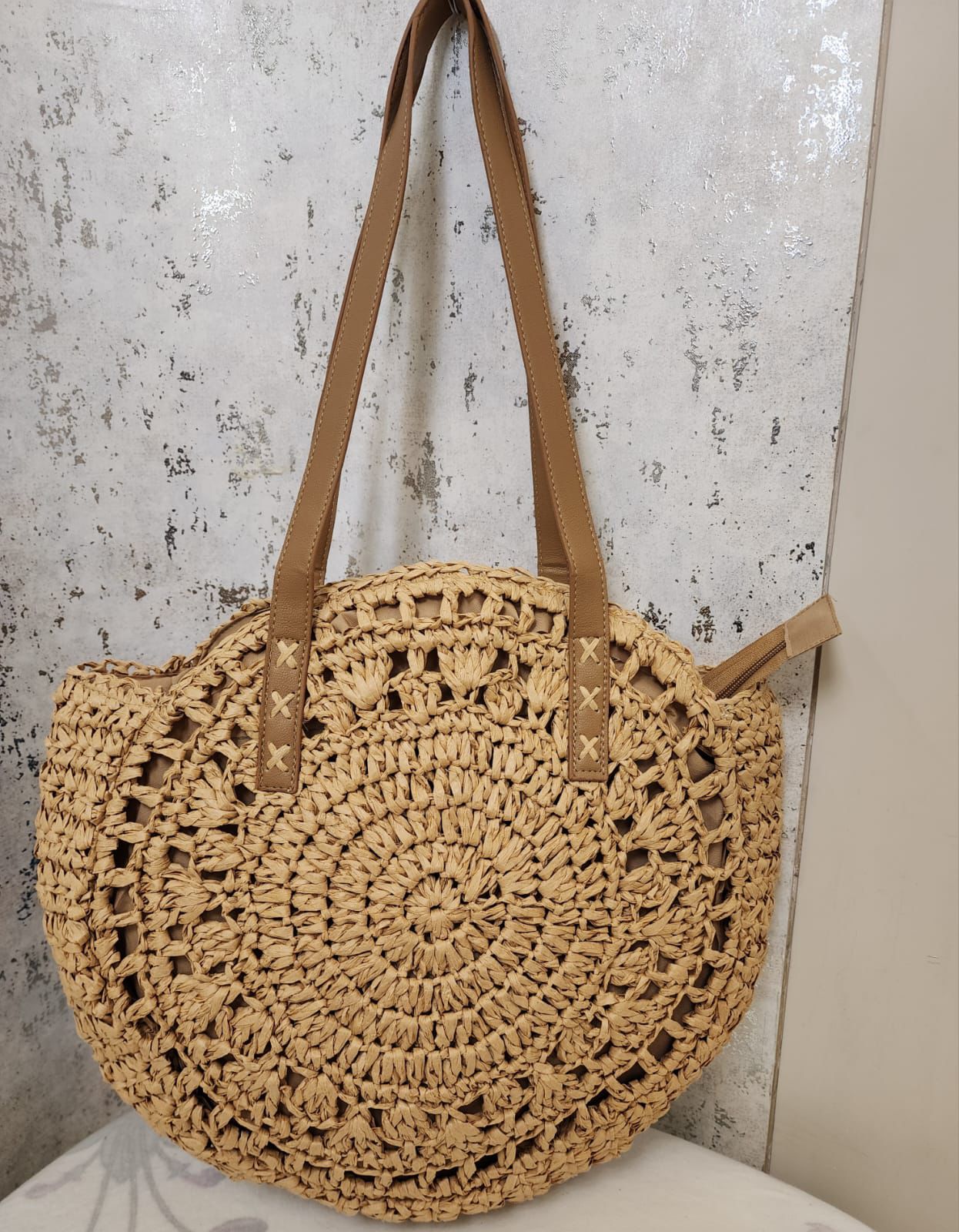 The Round Shape Beach Tote | Lightweight & Foldable Big Size Bag | Durable Fabric – House of the Handblock