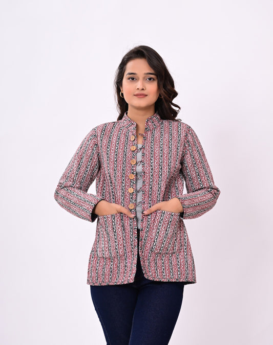 Jaipuri Quilted Reversible Cotton Winter Jacket | Custom Prints | Sizes XXS–7XL | House of the Handblock