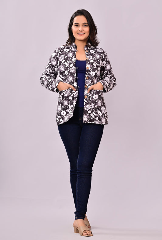 Jaipuri Quilted Reversible Cotton Winter Jacket | Custom Prints | Sizes XXS–7XL | House of the Handblock