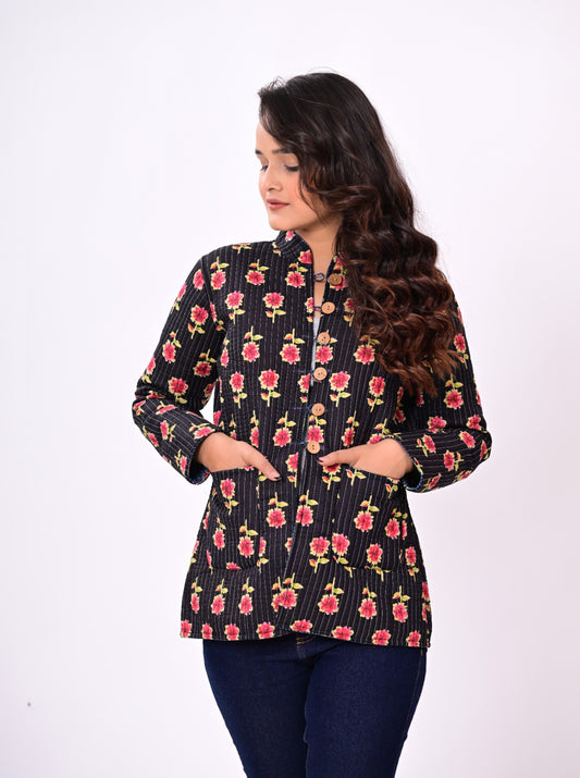 Jaipuri Quilted Reversible Cotton Winter Jacket | Custom Prints | Sizes XXS–7XL | House of the Handblock