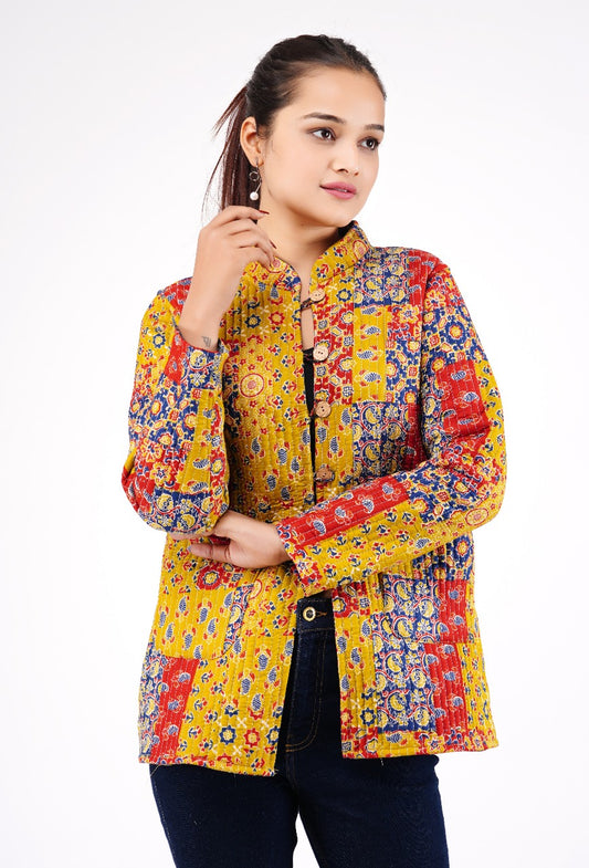 Jaipuri Quilted Reversible Cotton Winter Jacket | Custom Prints | Sizes XXS–7XL | House of the Handblock