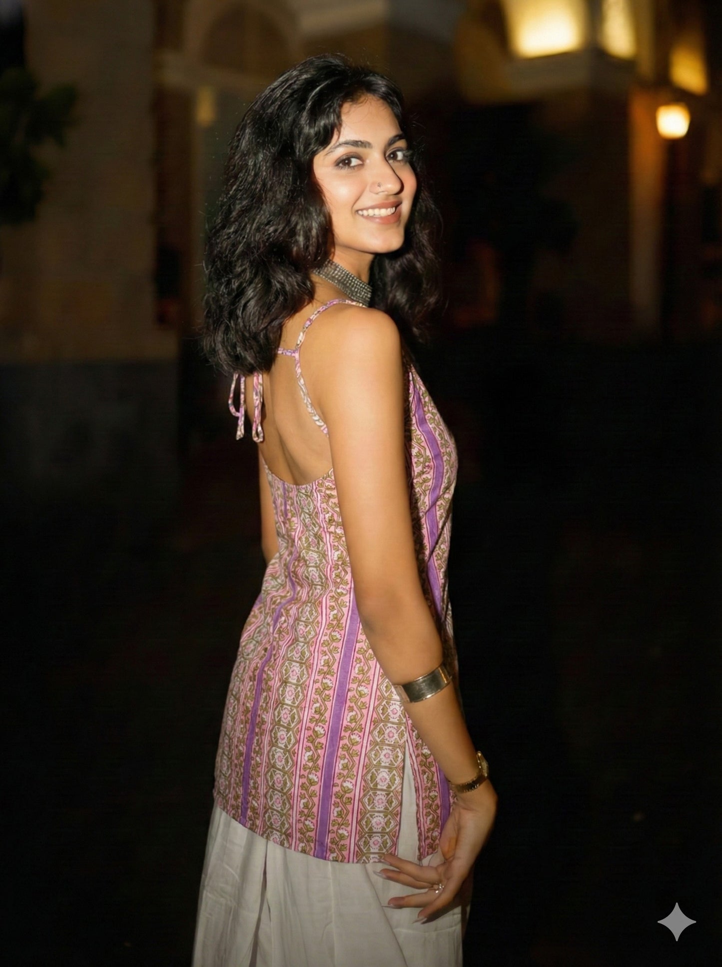 Trendy Corset Sleeveless Short Cotton Top with Back Ties |Jaipuri Cotton By House of the Handblock