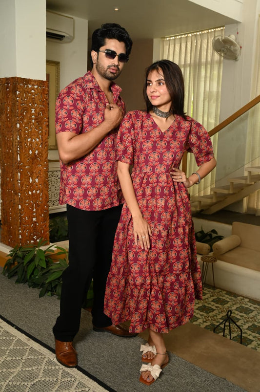 Cotton Couple Dress – Handcrafted Elegance for Him & Her