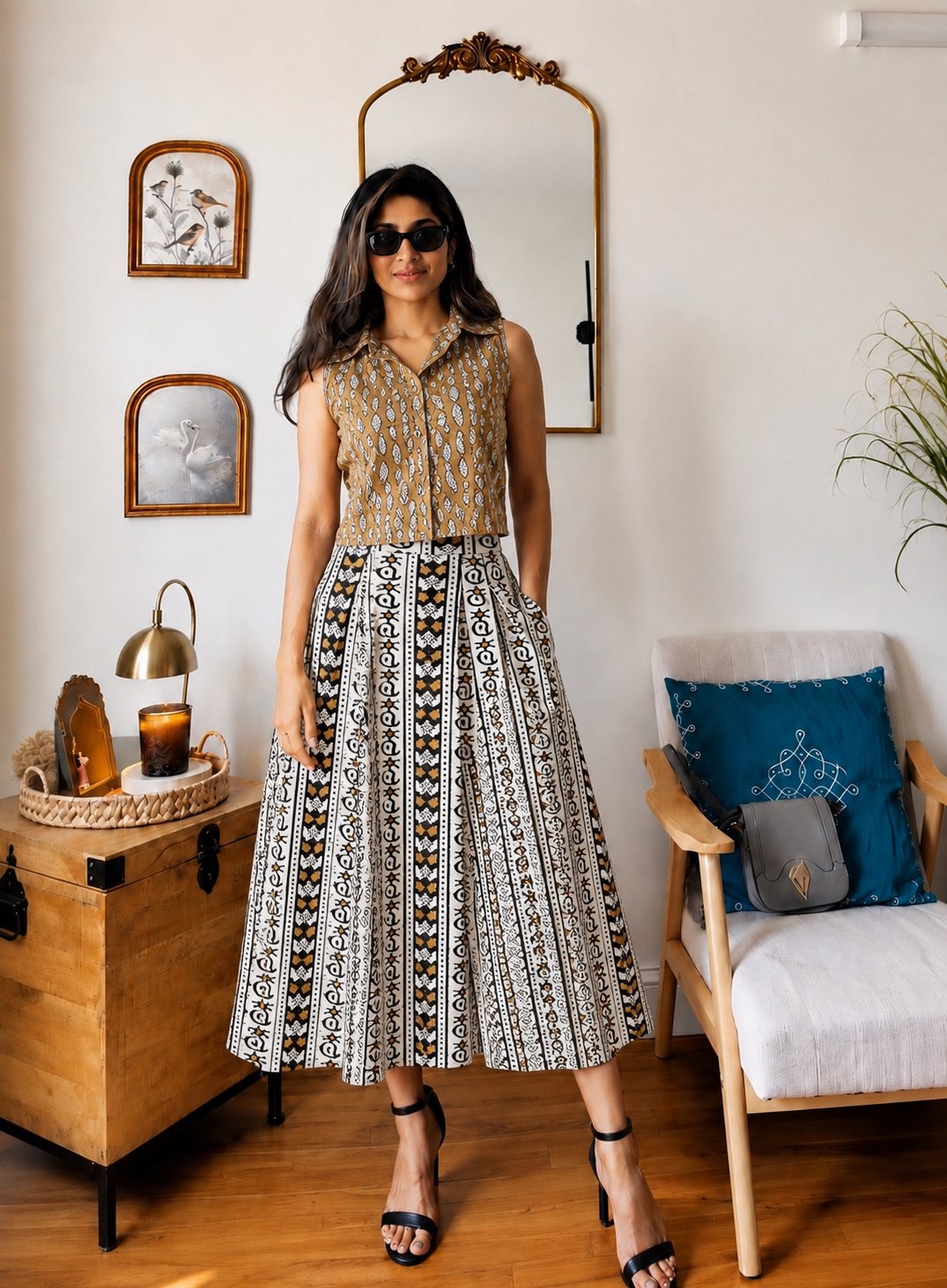 Crop top Skirt Cordset
