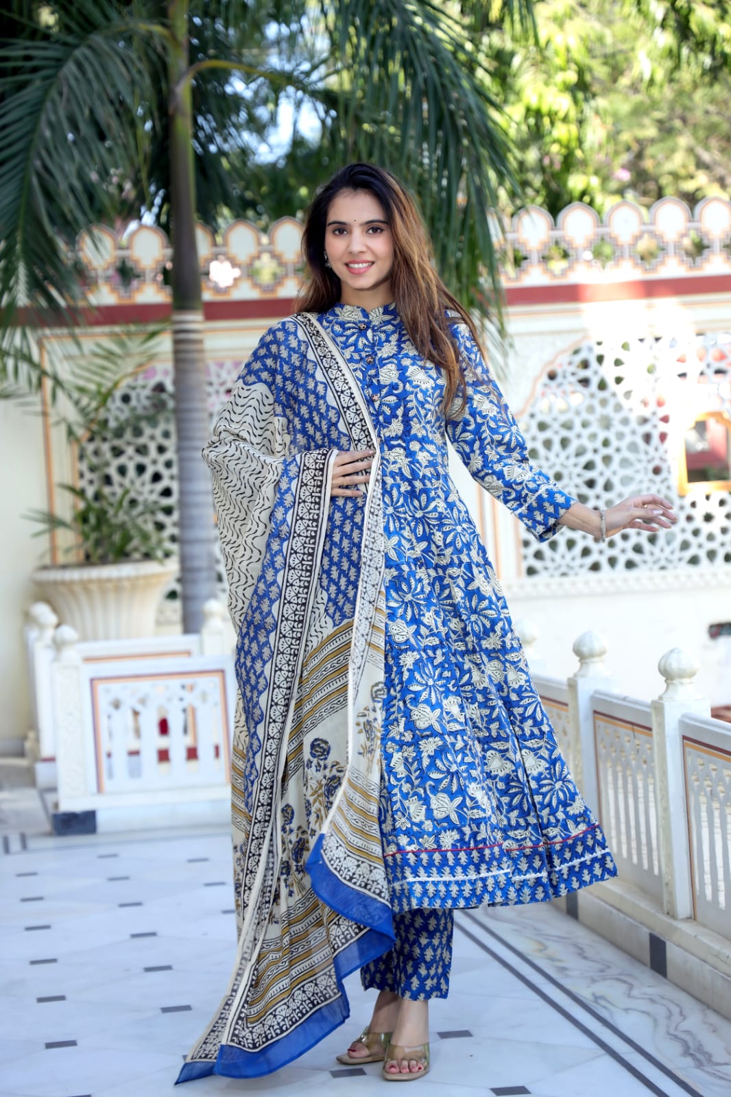 ANARKALI STYLE DUPATTA SET