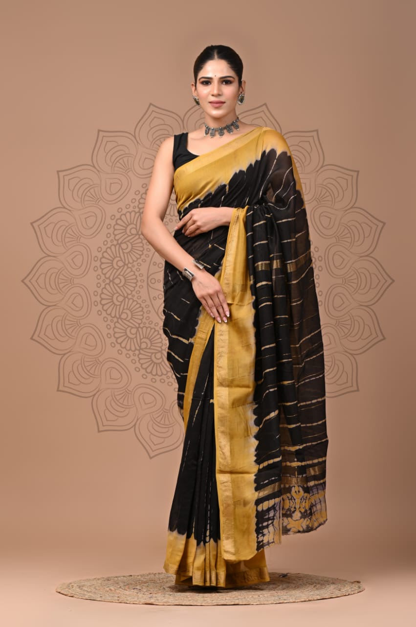 Maheshwari Silk Hand Block Printed Saree – Traditional Rajasthani Handcrafted Saree | House of the Handblock Jaipur