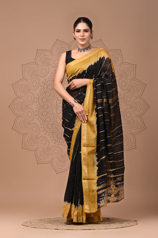 Maheshwari Silk Hand Block Printed Saree – Traditional Rajasthani Handcrafted Saree | House of the Handblock Jaipur