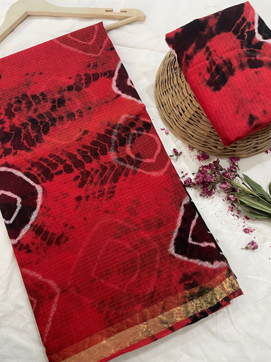 Pure Hand Block Printed Kota Doriya Saree with Blouse | Authentic Handcrafted Cotton Saree | House of the Handblock Jaipur