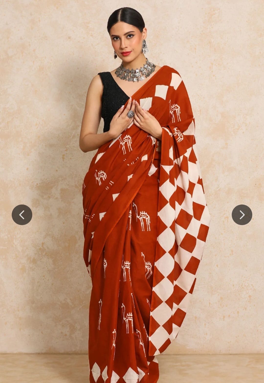 Pure Cotton Mul Mul Printed Saree with Blouse | Soft Handblock Style Saree | House of The Handblock